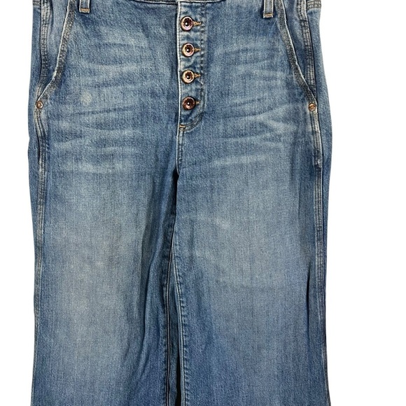 AO.LA x ALICE + OLIVIA High Rise Cropped Wide Leg Jeans in Night Moves - Picture 6 of 15